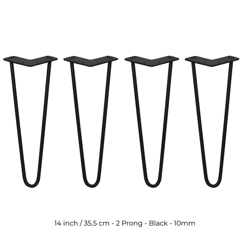 Downend Table Leg, Black, 35.56cm H x 11cm W x 8cm D