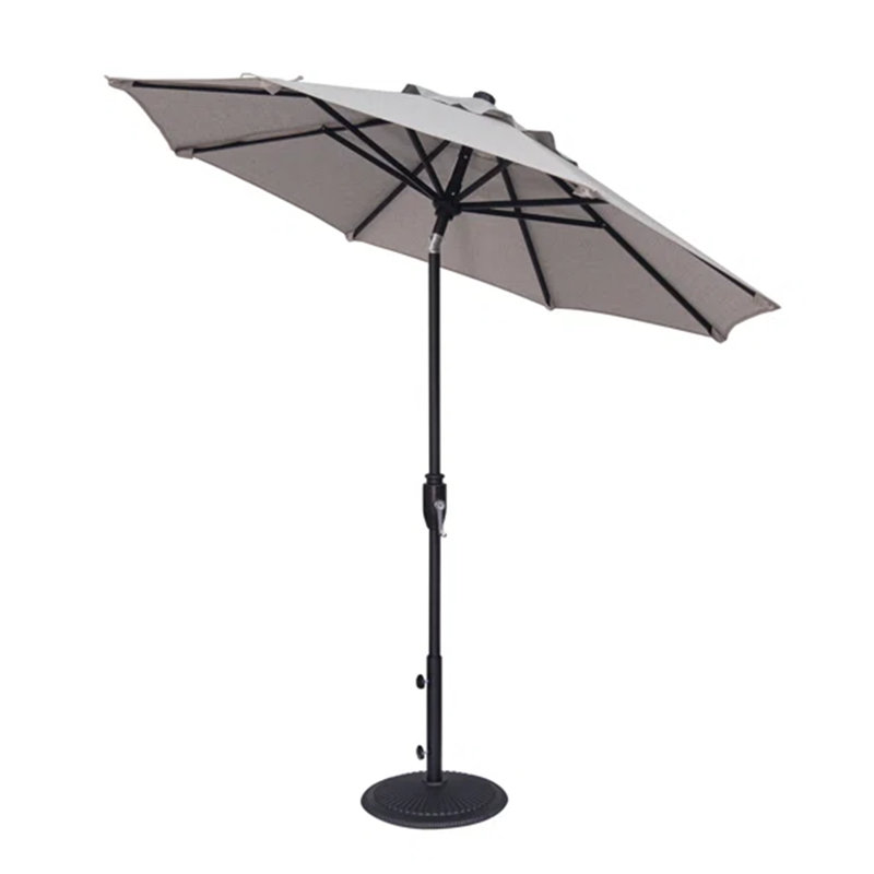 Parasol de marché Glide Tilt Octagon, H 93,1 po x l 87,9 po x P 87,9 po, Argent argent