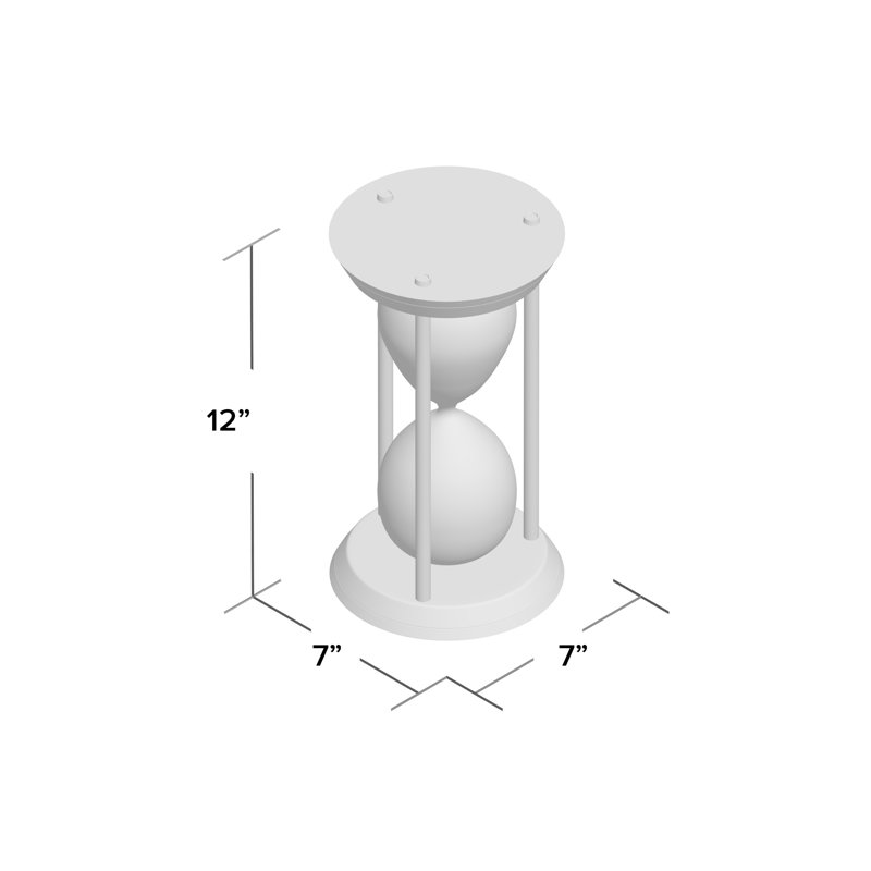 Elegant Silver Metal and Glass 12" Hourglass Sand Timer