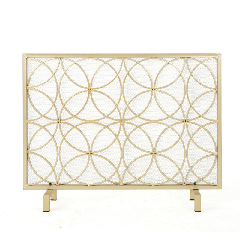 Pare-étincelles doré, cercle simple à chevauchement, 41 po x 31 po, Doré