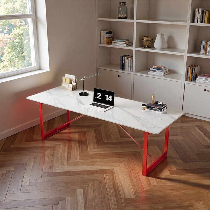 Bureau d'écriture Modern Light, Rouge, H 29,52 po x l 78,74 po x P 23,62 po