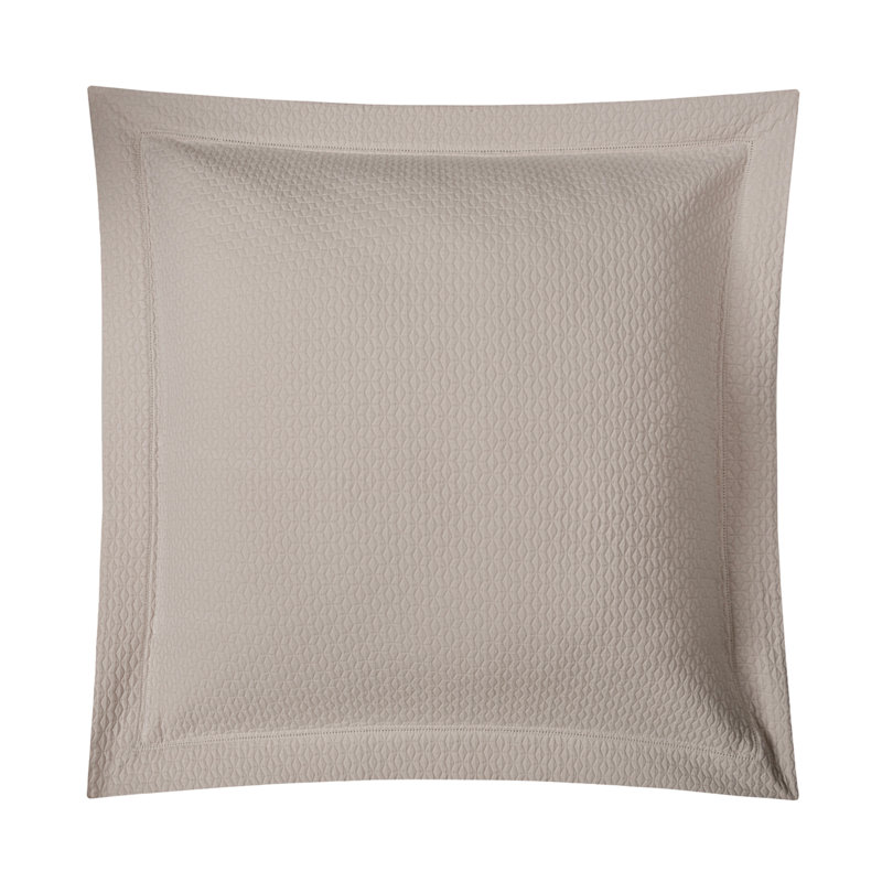 Selena 100% Cotton Matelassé Shams, Euro, latte