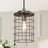 Ifill 1-Light Brushed Grey Single Cylinder Cage Pendant