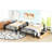 Black Metal Bunk Bed With 2 Practical Storage Features - Construction Convertible Full Size Bed, Spacious Drawers
