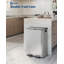 Large Stainless Steel Double Trash Can with Lid for Kitchen, Step-on-124434855-124434856