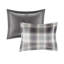 Édredon double / grand double - Tissu écossais gris et 2 taies décoratives assorties-118754109