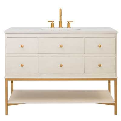 Kim 48"L Free Standing Vanity Base in Antique White