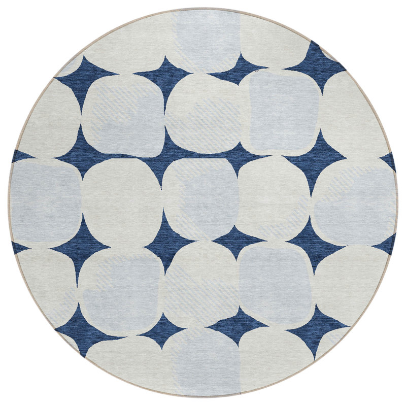 Malek Abstract Indoor / Outdoor Rug, Round 8'