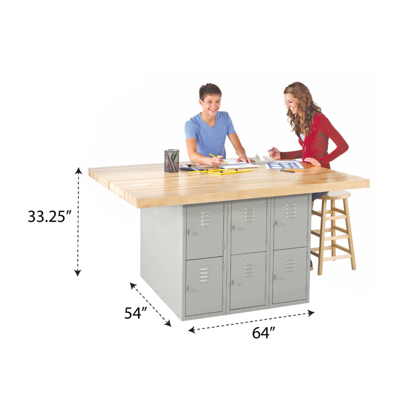 64'' W Wood Top Workbench, No Vise
