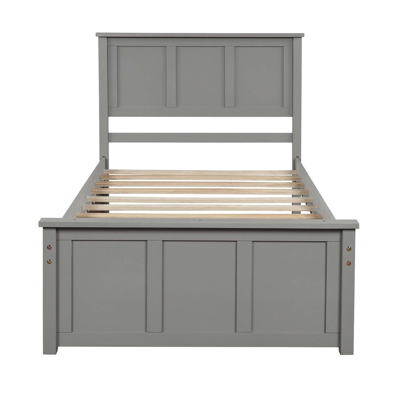 Lit plateforme avec rangement, Gris