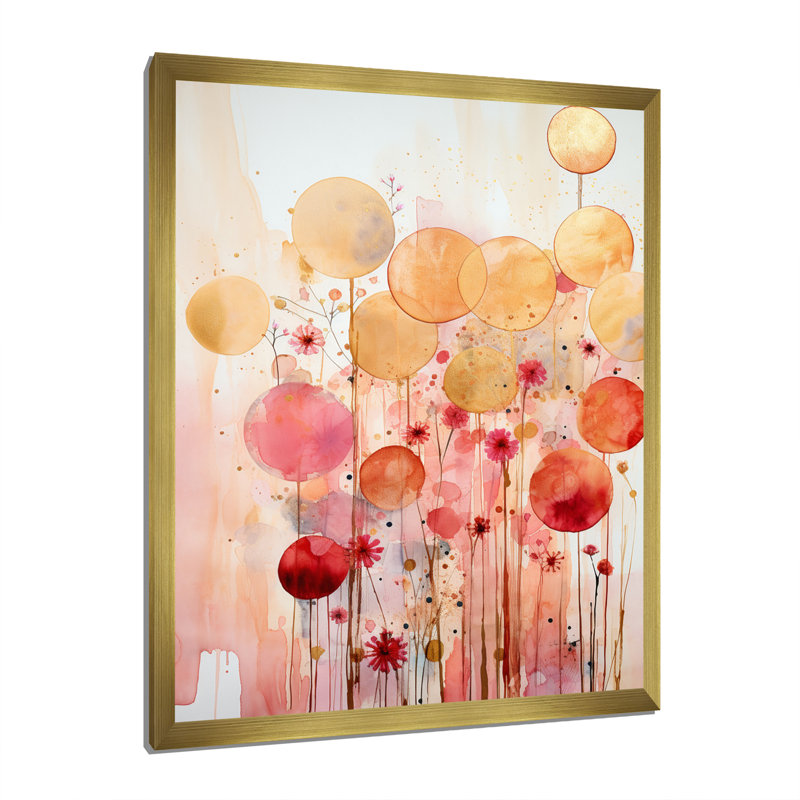 Serendipity, circulaire, géométrie, minimalisme I, H 32 po x l 24 po x P 1 po, Encadrement doré