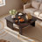 Wood Coffee Table, Mid Century Modern Living Room Table, Free Adjustable Shape, 2 Pieces, No Assembly Needed-2094916924-2100117855