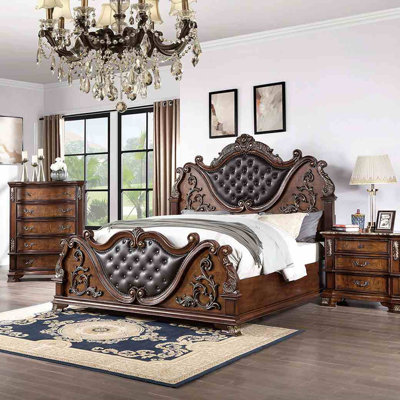 Queen Bed, Brown Cherry
