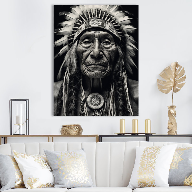 Sagesse amérindienne sur toile, Toile tendue, H 32 po x l 24 po x P 1 po