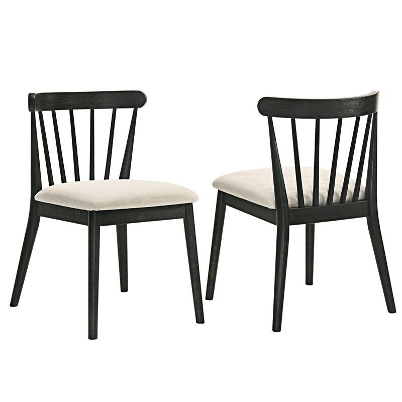 Ensemble de 2 chaises en bois massif, Noir