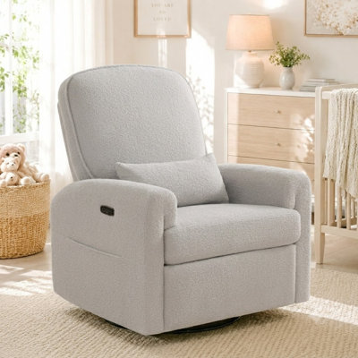 Fauteuil inclinable oscillant oscillant de 35 po avec repose-tête, port USB et port de type C de 35 po, fauteuil inclinable pivotant de 270 po
