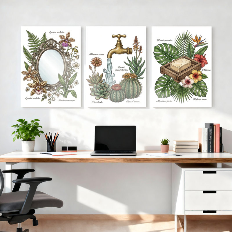 Botanical Garden Mirror Faucet, H 30 po x l 60 po