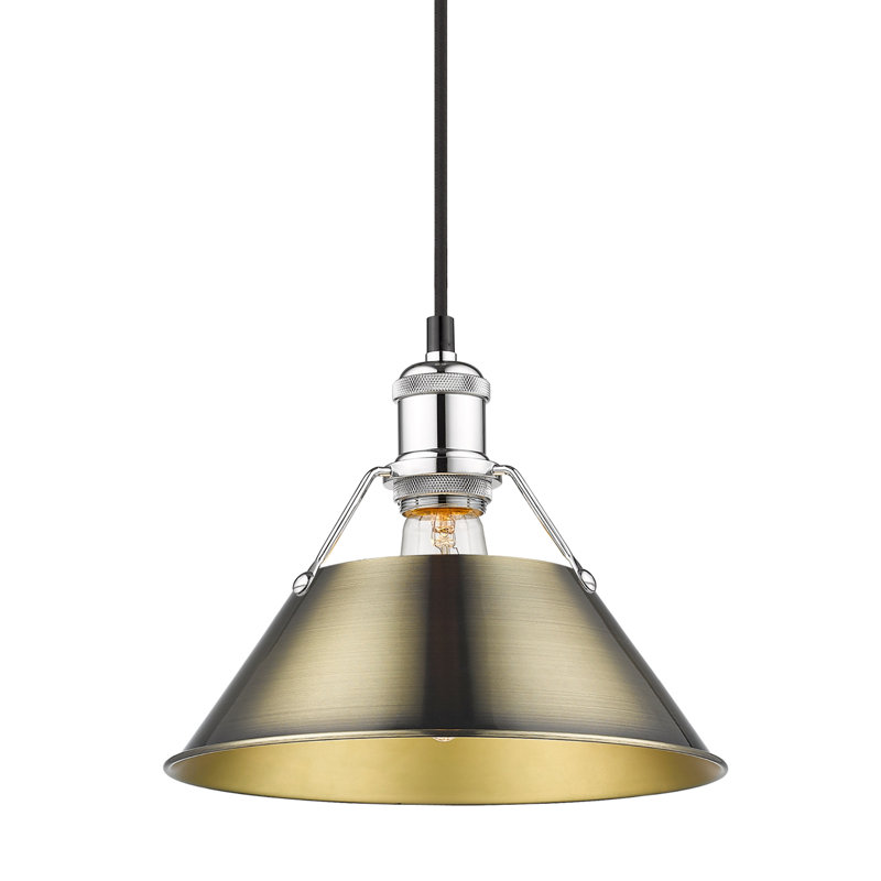 Weatherford 1 - Light Pendant, 130" H x 10" W x 10" D, Chrome, Aged Brass