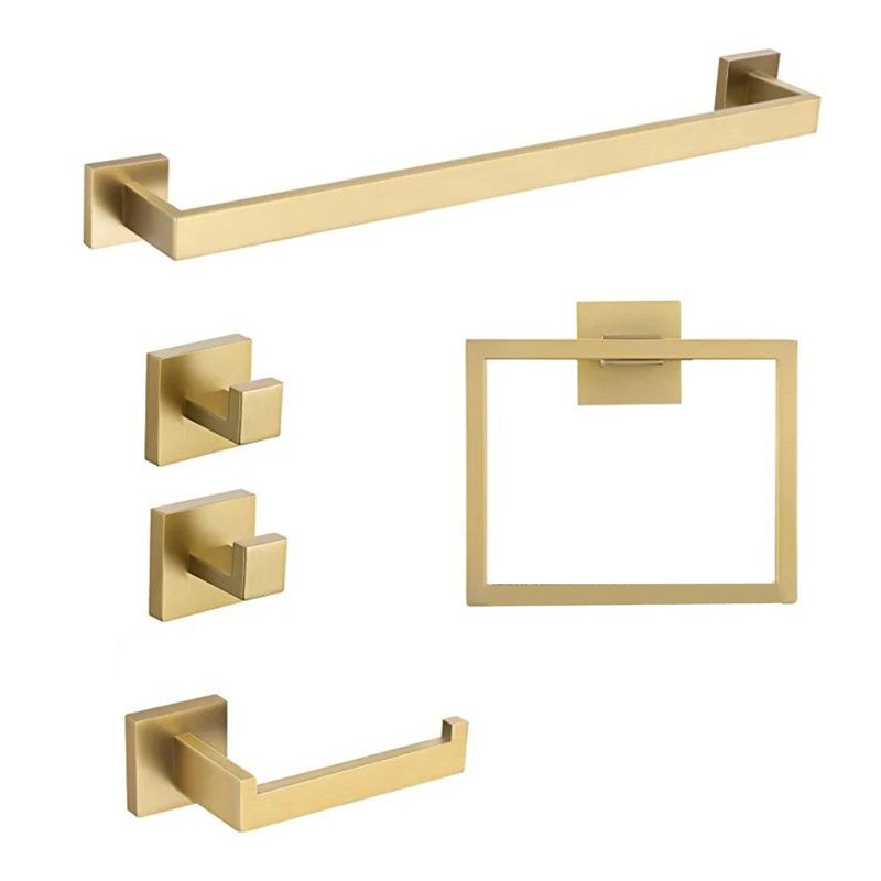 5 - Piece Bathroom Hardware Set, Brushed Gold