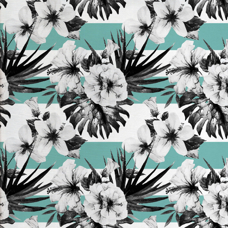Tissu de fleurs exotiques hibiscus, l 58 po x L 108 po