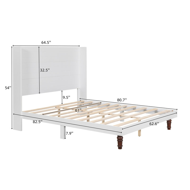Lit de tête de lit haut de style avec dossier confortable pour lire et se détendre dans les chambres modernes, Blanc, Grand