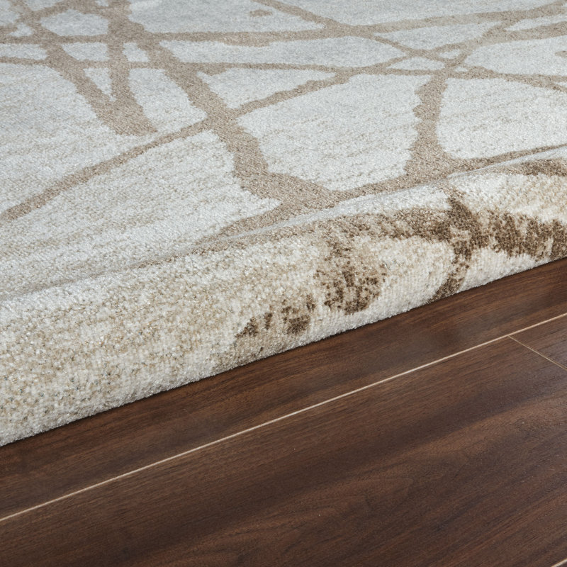Machine Washable Archie Beige/Brown Rug, Rectangle 8'9" x 12'