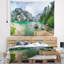 Tapisserie paysage lac entre montagnes-28502748