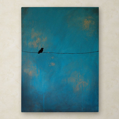 «Lone Bird Blue», reproduction d'impression sur toile tendue