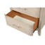Table de chevet transitionnelle en finition chêne naturel, bois d'ingénierie et tissu, tiroir supérieur doublé de feutre, quincaillerie en acrylique, glissières à roulement, orifices pour décor de chambre à coucher moderne 1 pièce avec motif, bois massif, doux