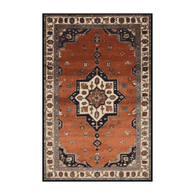 Machine Washable Persian Brown Area Rug
