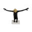 Statues décoratives audacieuses pour la décoration intérieure - Sculpture moderne avec détails géométriques dorés sur base en marbre blanc - Objets décoratifs pour décor de cuisine, de tablette ou de salon - 13 po, noir et or
