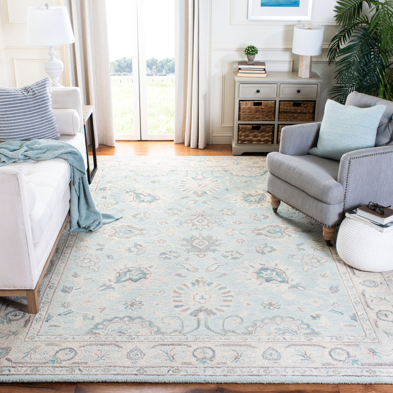 Tapis oriental en laine touffeté à la main Peele, Rectangle 5 pi x 8 pi