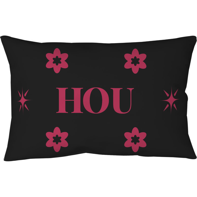 Coussin Houston Basketball, Noir / rouge 