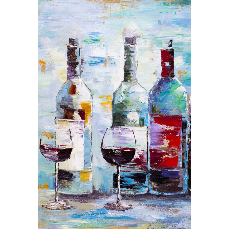 «Four Bottles Of Wine» sur toile