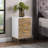 Nightstand With 3 Drawers, Mid-Century Modern End Table,Gold Metalfeet, Gold Metal Handles , Drawer Panels Are Shaped By Cutting Lines,End Table For Bedroom