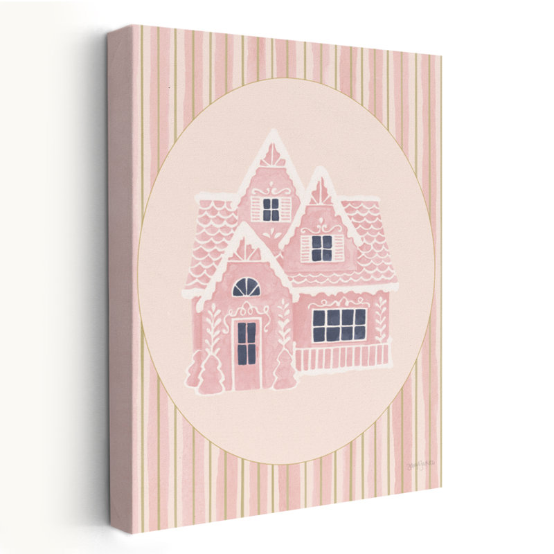 Gingerbread Dream House II ovale rose blanc contemporain Christma crème, H 48 po x l 32 po