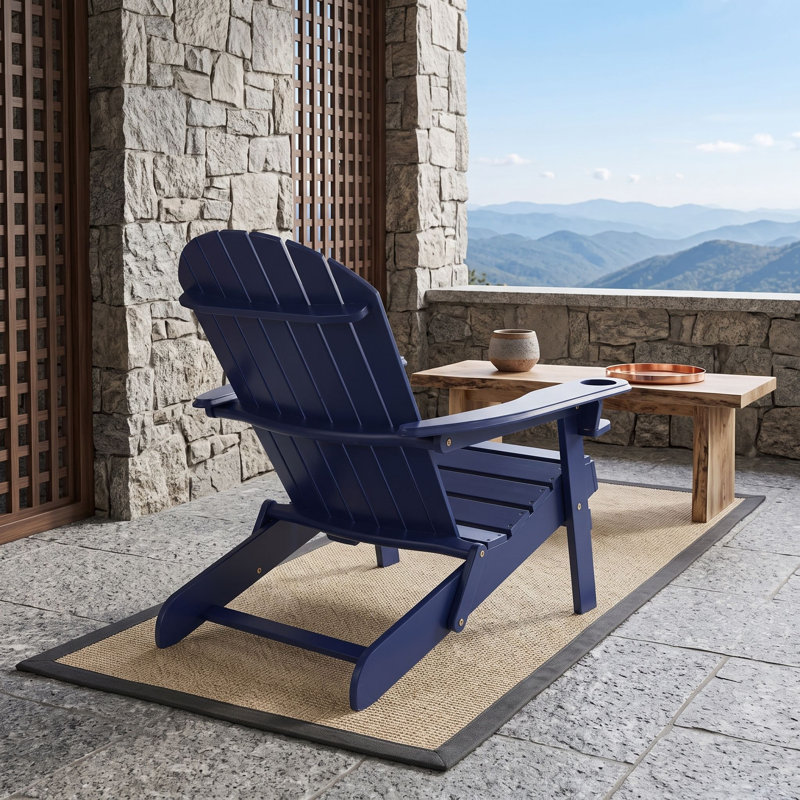 Chaise pliante d'extérieur avec porte-gobelets intégrés, Blue