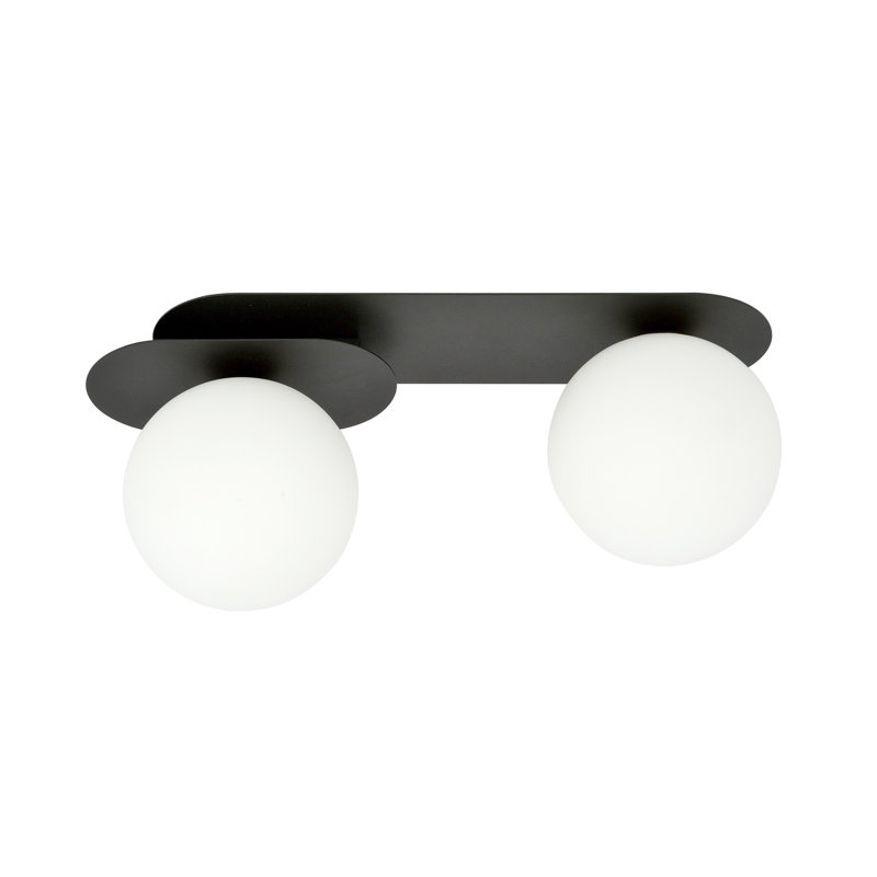 Menyauthe Glass Flush Mount, White, 21cm H x 50cm W x 22cm D