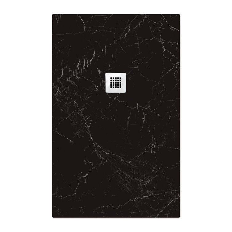 Dekor Rectangle Black Marble Effect Shower Tray - Multiple Sizes