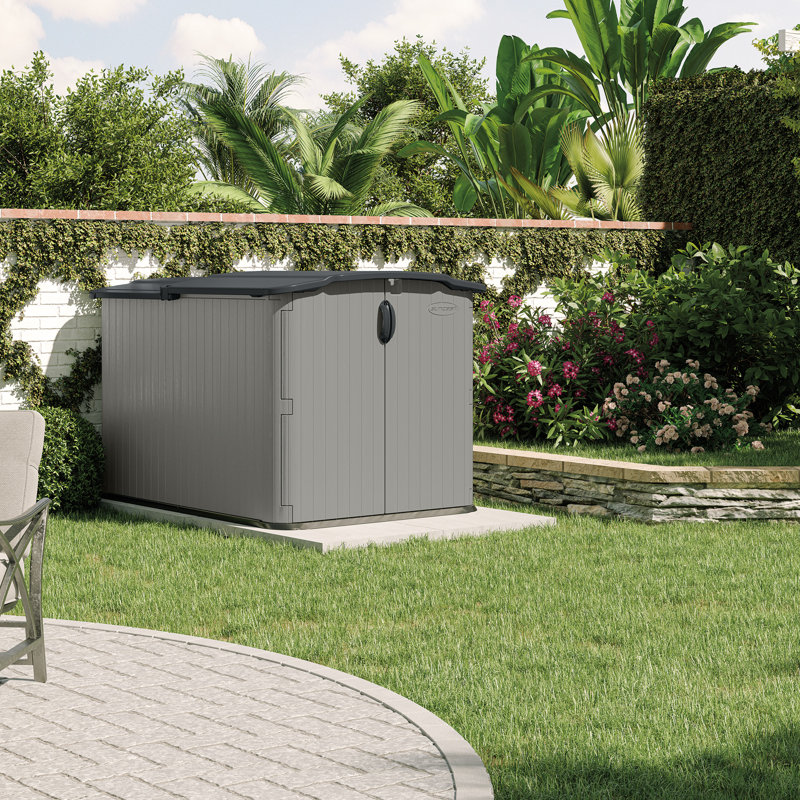 57.5 in. W x 79.75 in. D Glidetop Horizontal All-Weather Outdoor Storage Shed