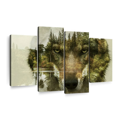 Tête de loup, 4 pièces