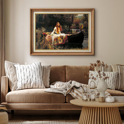 «Famous Artwork The Lady Of Shalott» par John William Waterhouse, reproduction d'art encadrée sur papier par John William Waterhouse