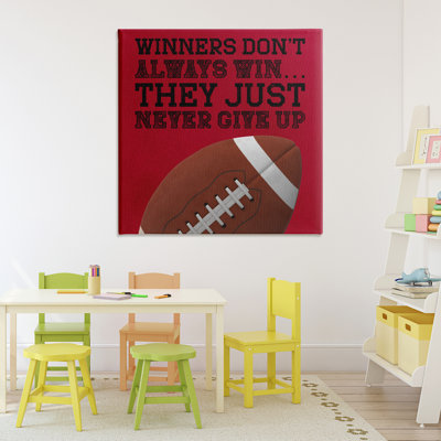 Winners Never Give Up Canvas, design by Marcus Prime