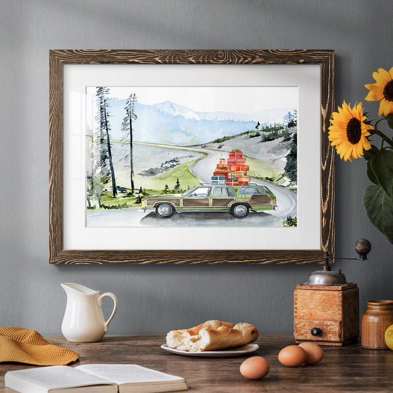Holiday Holiday II - Reproduction encadrée rustique avec tableau mat, Noyer, H 18 po x l 26 po x P 1,5 po