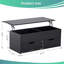 Table basse relevable avec compartiment caché et 2 tiroirs, parfaite pour les salons modernes et polyvalents