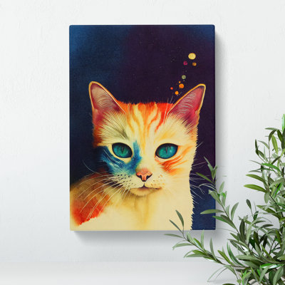 Cat In Watercolour No.3 - Wrapped Canvas