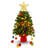 2ft Artificial Green Tabletop Christmas Tree with Pine Cone Red Fruit Gold Star Ball Decorations and LED String Lights