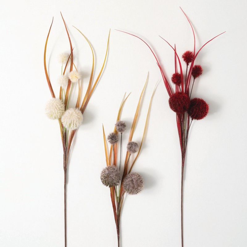 36"H Pom Pom Grass Spray Trio; Multicoloured