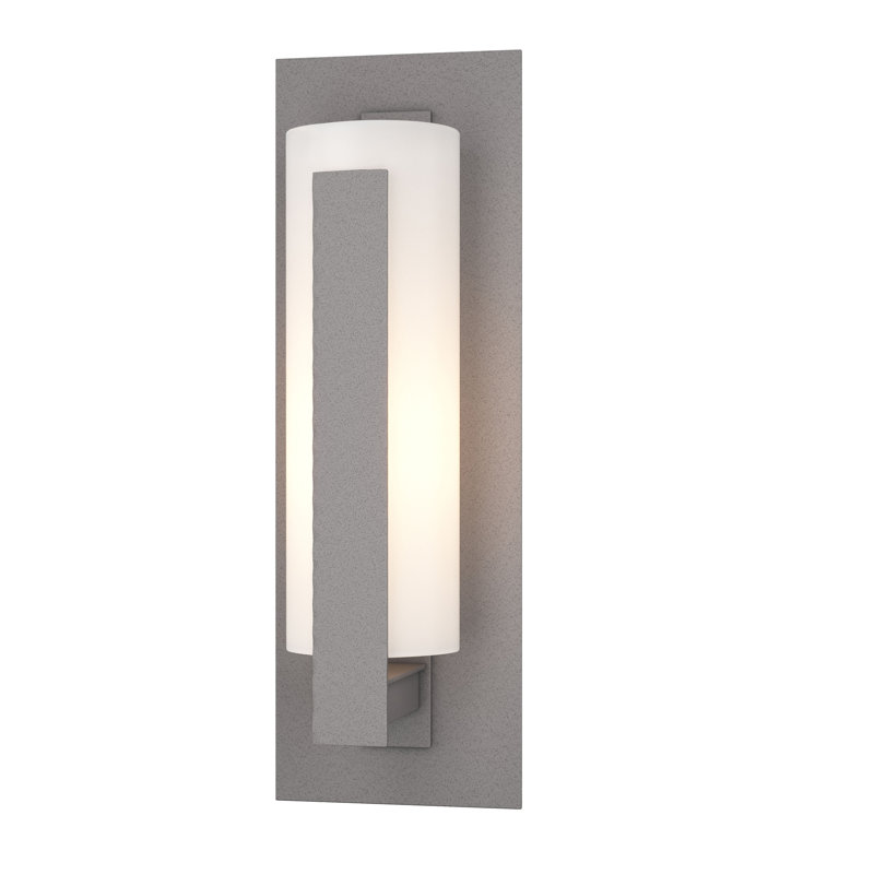Forged Vertical Bar 1 - Bulb Outdoor Flush Mount, Opal, 18.8" H X 6.5" W X 5.7" D, Coastal Burnished Steel