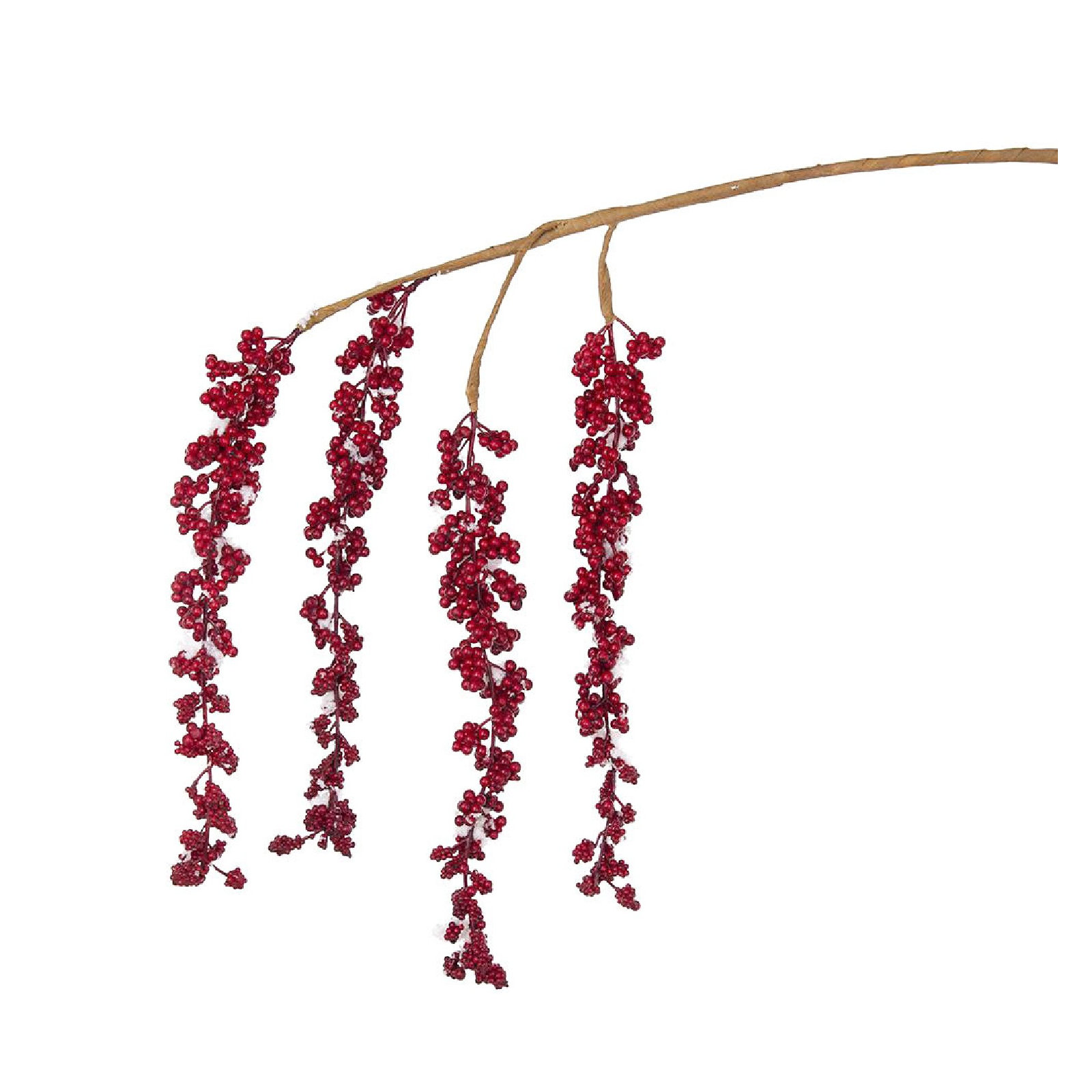38" Snowy Berry Hanging Sprays - Set of 6 - Red